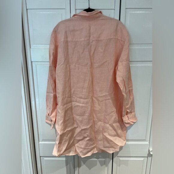 EUC Frank & Eileen Mary Linen Button Down Linen Shirtdress in Creamsicle - Picture 7 of 7